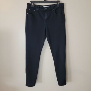 Kenneth Cole High Rise Skinny Dark Jeans With Zipper At The Ankle
